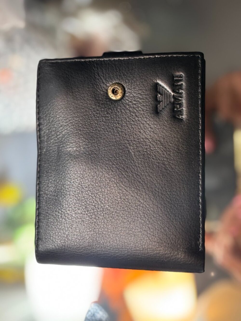 New Armani Classic Black Leather Men's Wallet